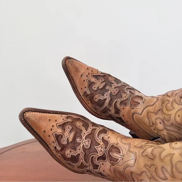 J.B. Dillon Women’s Arrowleaf Snip Toe Western Cowboy Boot | US 8.5 - Picture 5 of 10